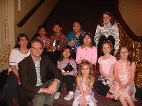 Group sitting on steps